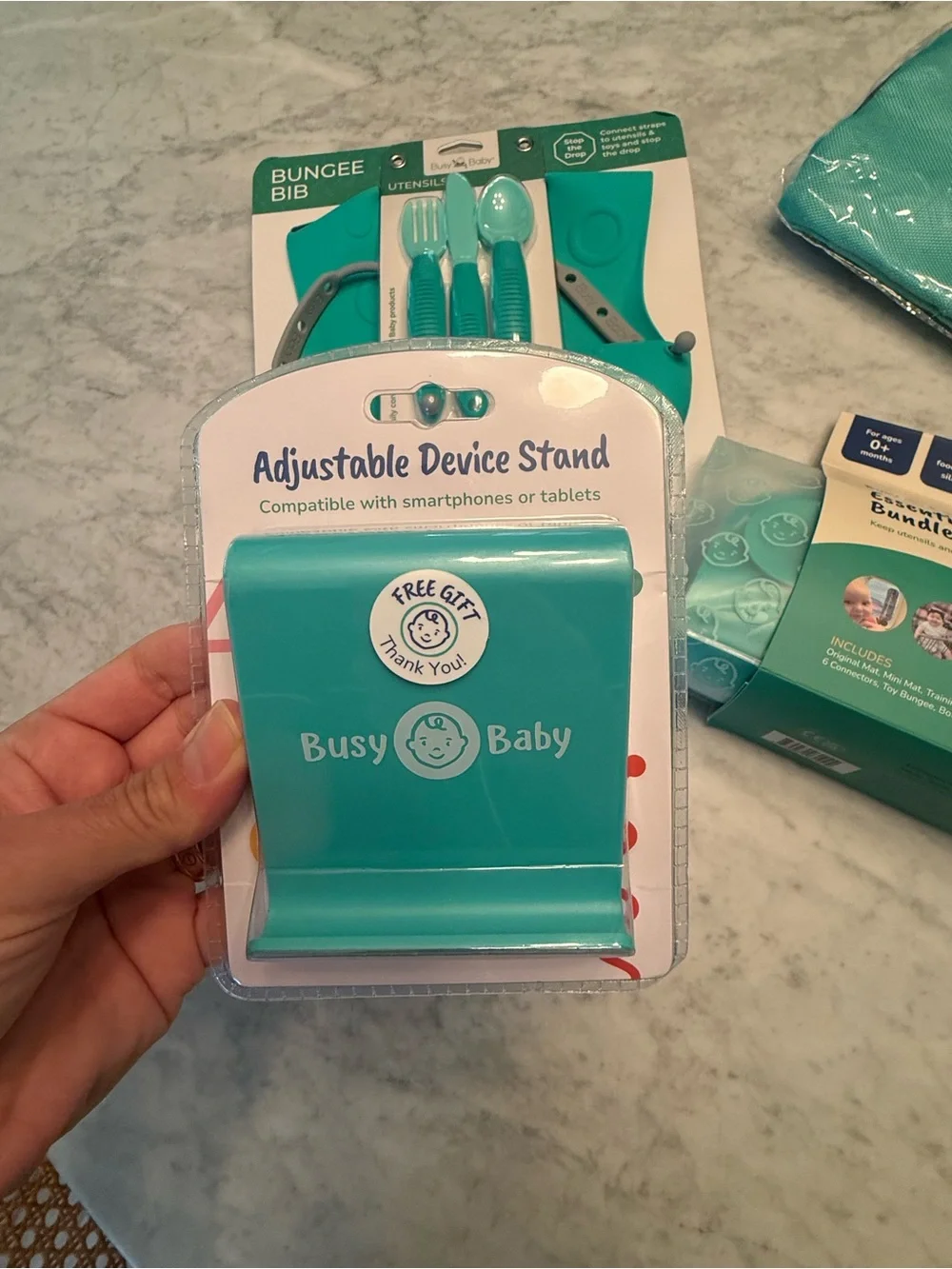 Busy Baby Teal Essentials Bundle-Feeding & Travel Set